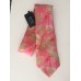 Set stropdas pochet manchetknopen roze groen Bloemen
